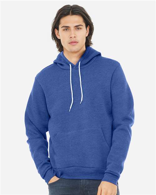 Bella+Canvas 3719 Unisex Sponge Fleece Pullover Hoodie - Heather True Royal - model front