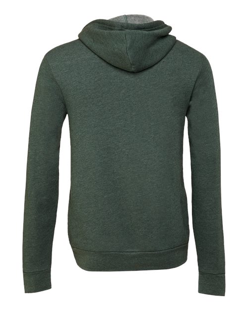 Bella + Canvas 3739 Sponge Fleece Full-Zip Hoodie Sweatshirt - Heather Forest - back