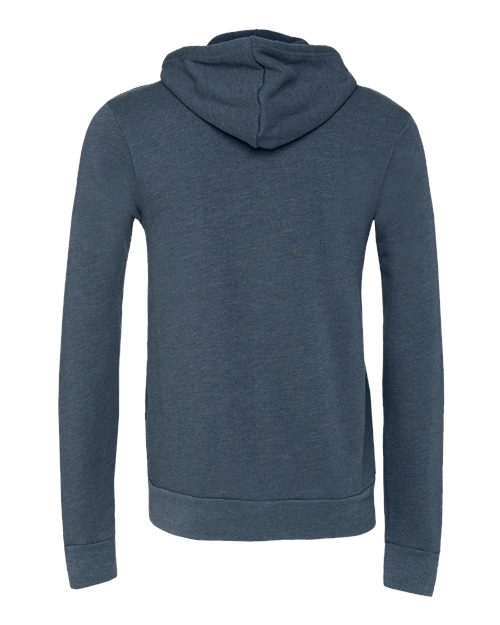 Bella + Canvas 3739 Sponge Fleece Full-Zip Hoodie Sweatshirt - Heather Navy - back