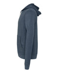 Bella + Canvas 3739 Sponge Fleece Full-Zip Hoodie Sweatshirt - Heather Navy - side