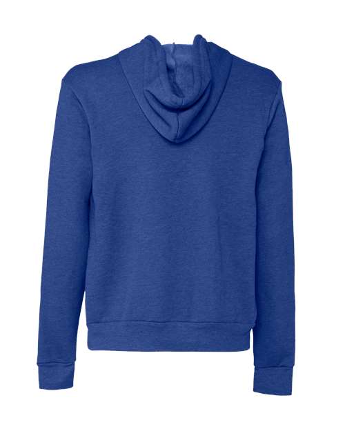 Bella + Canvas 3739 Sponge Fleece Full-Zip Hoodie Sweatshirt - Heather True Royal - back