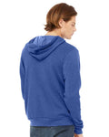Bella + Canvas 3739 Sponge Fleece Full-Zip Hoodie Sweatshirt - Heather True Royal - model back