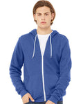 Bella + Canvas 3739 Sponge Fleece Full-Zip Hoodie Sweatshirt - Heather True Royal - model front