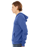 Bella + Canvas 3739 Sponge Fleece Full-Zip Hoodie Sweatshirt - Heather True Royal - model side