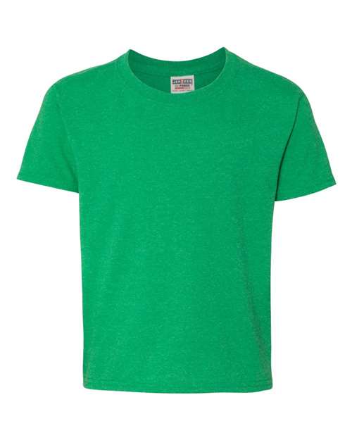 Jerzees 29BR Youth Dri-Power 50/50 T-Shirt - Irish Green Heather - front