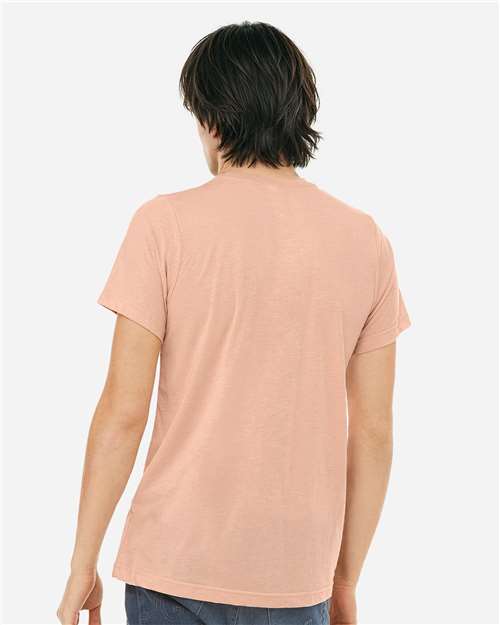 Bella+Canvas 3413 Unisex Triblend Short Sleeve Tee - Peach Triblend - model back
