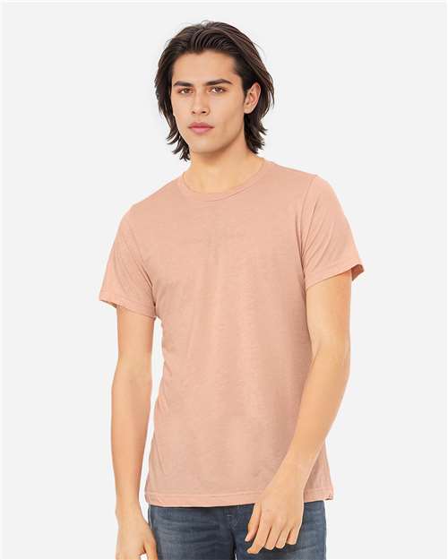 Bella+Canvas 3413 Unisex Triblend Short Sleeve Tee - Peach Triblend - model front