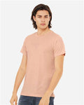 Bella+Canvas 3413 Unisex Triblend Short Sleeve Tee - Peach Triblend - model side