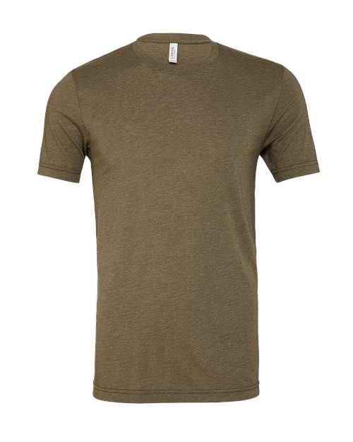 Bella+Canvas 3413 Unisex Triblend Short Sleeve Tee - Olive Triblend - flat front