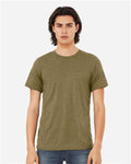 Bella+Canvas 3413 Unisex Triblend Short Sleeve Tee - Olive Triblend - model front