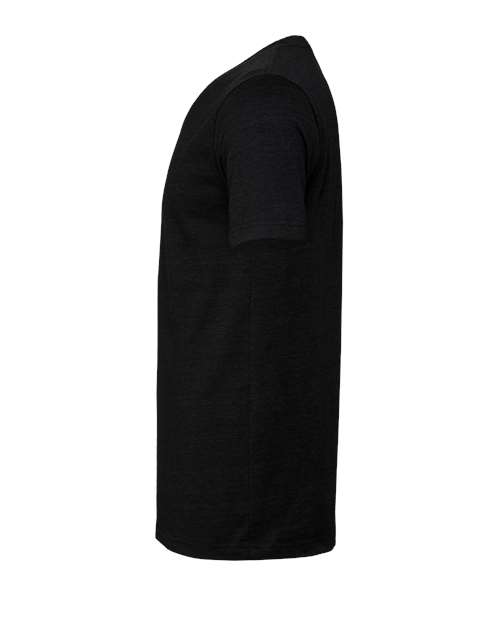 Bella+Canvas 3413 Unisex Triblend Short Sleeve Tee - Black Heather Triblend - side