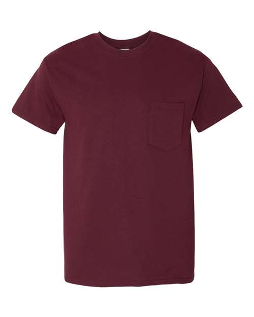 Gildan 5300 Heavy Cotton Pocket T-Shirt - Maroon - front