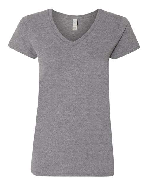 Gildan 5V00L Women's Heavy Cotton V-Neck T-Shirt - Graphite Heather - front