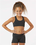 Badger 2636 Girls' B-Sport Bra Top - Black - model front