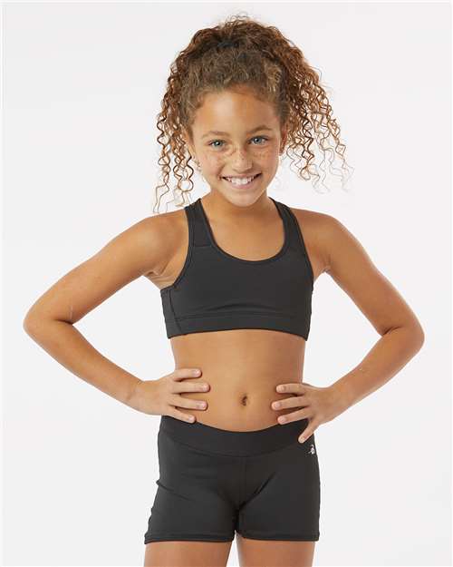 Badger 2636 Girls' B-Sport Bra Top - Black - model front
