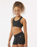 Badger 2636 Girls' B-Sport Bra Top - Black - model side