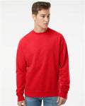 Independent Trading Co. SS3000 Midweight Crewneck Sweatshirt - Red - model front