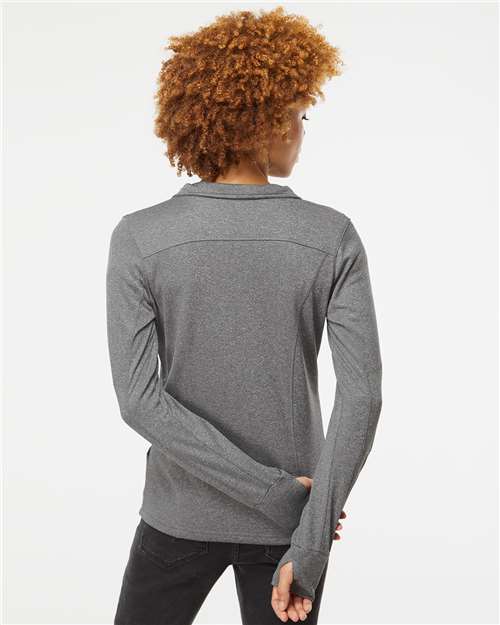 Independent Trading Co. EXP60PAZ Women's Poly-Tech Full-Zip Track Jacket - Gunmetal Heather - model back