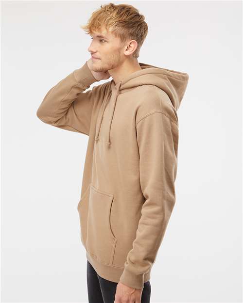 Independent Trading Co. IND4000 Heavyweight Hooded Sweatshirt - Sandstone - model side