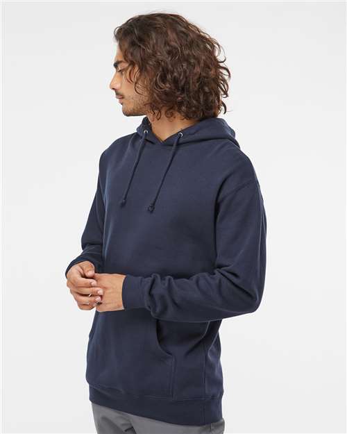 Independent Trading Co. IND4000 Heavyweight Hooded Sweatshirt - Slate Blue - model side