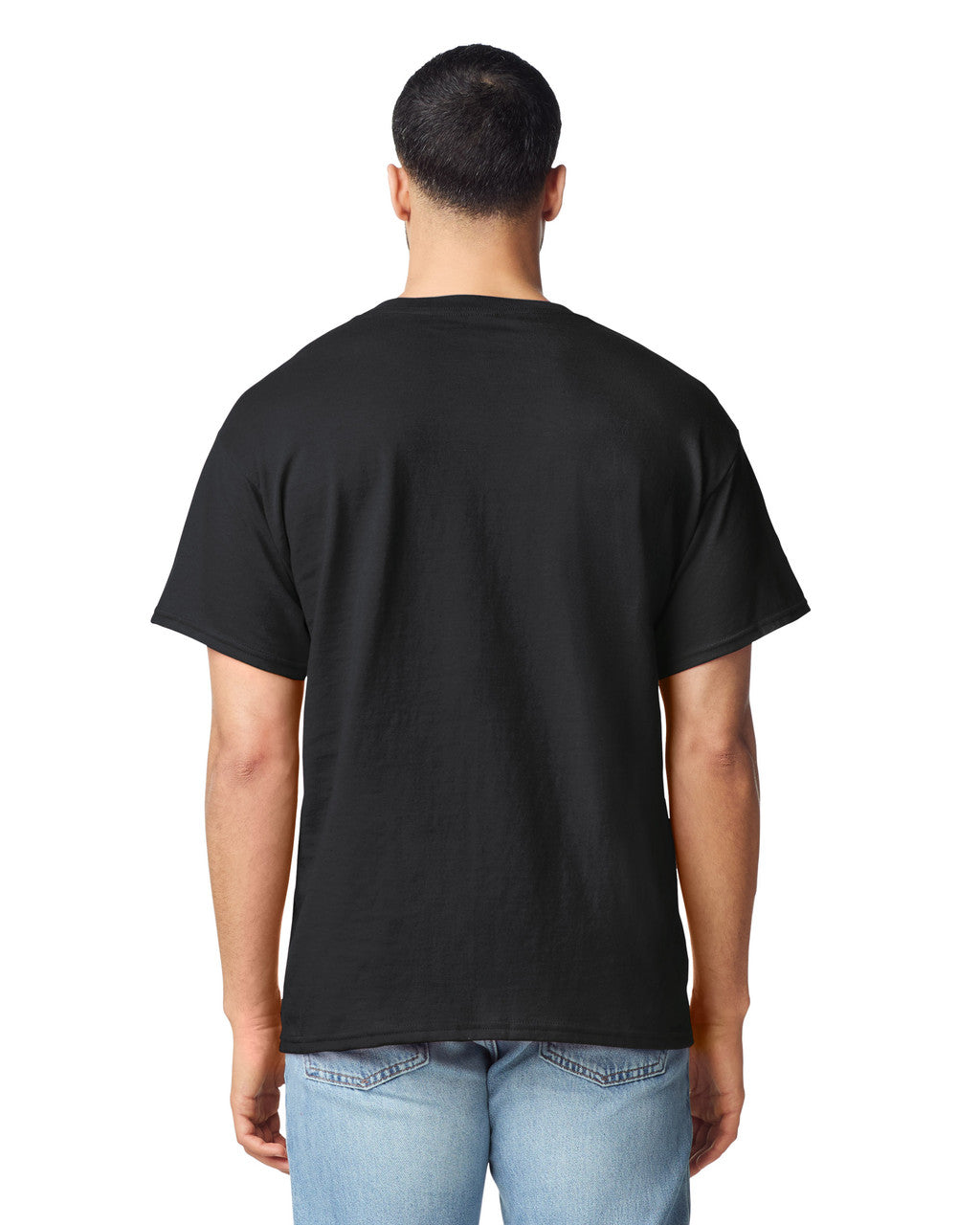 Gildan G530 Heavy Cotton Pocket T-Shirt - Black - model back