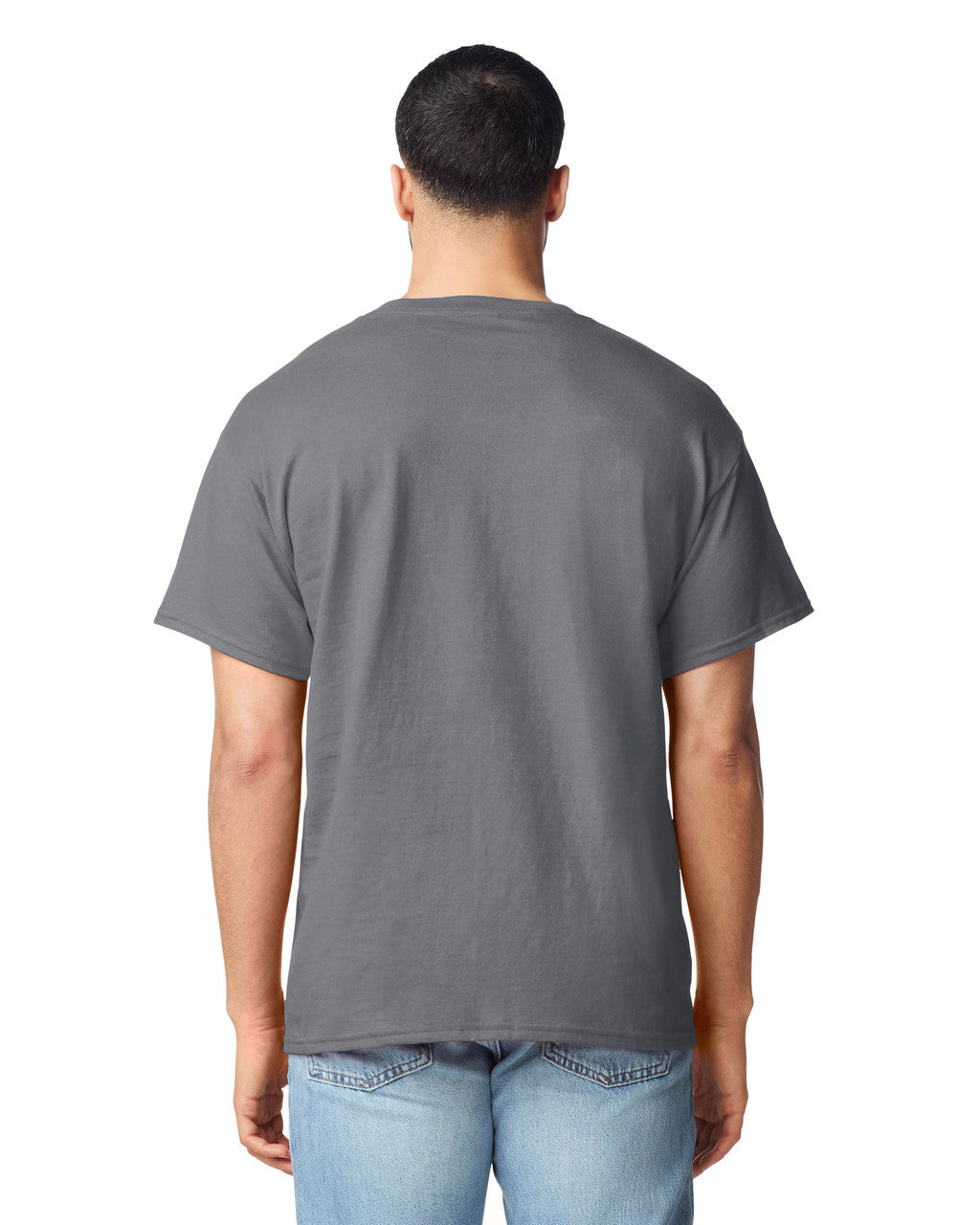 Gildan G530 Heavy Cotton Pocket T-Shirt - Charcoal - model back