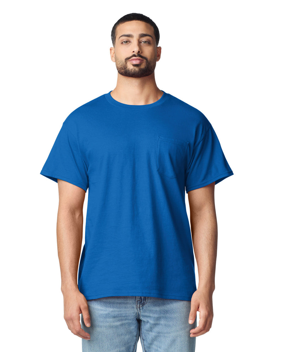 Gildan G530 Heavy Cotton Pocket T-Shirt - Royal - model front