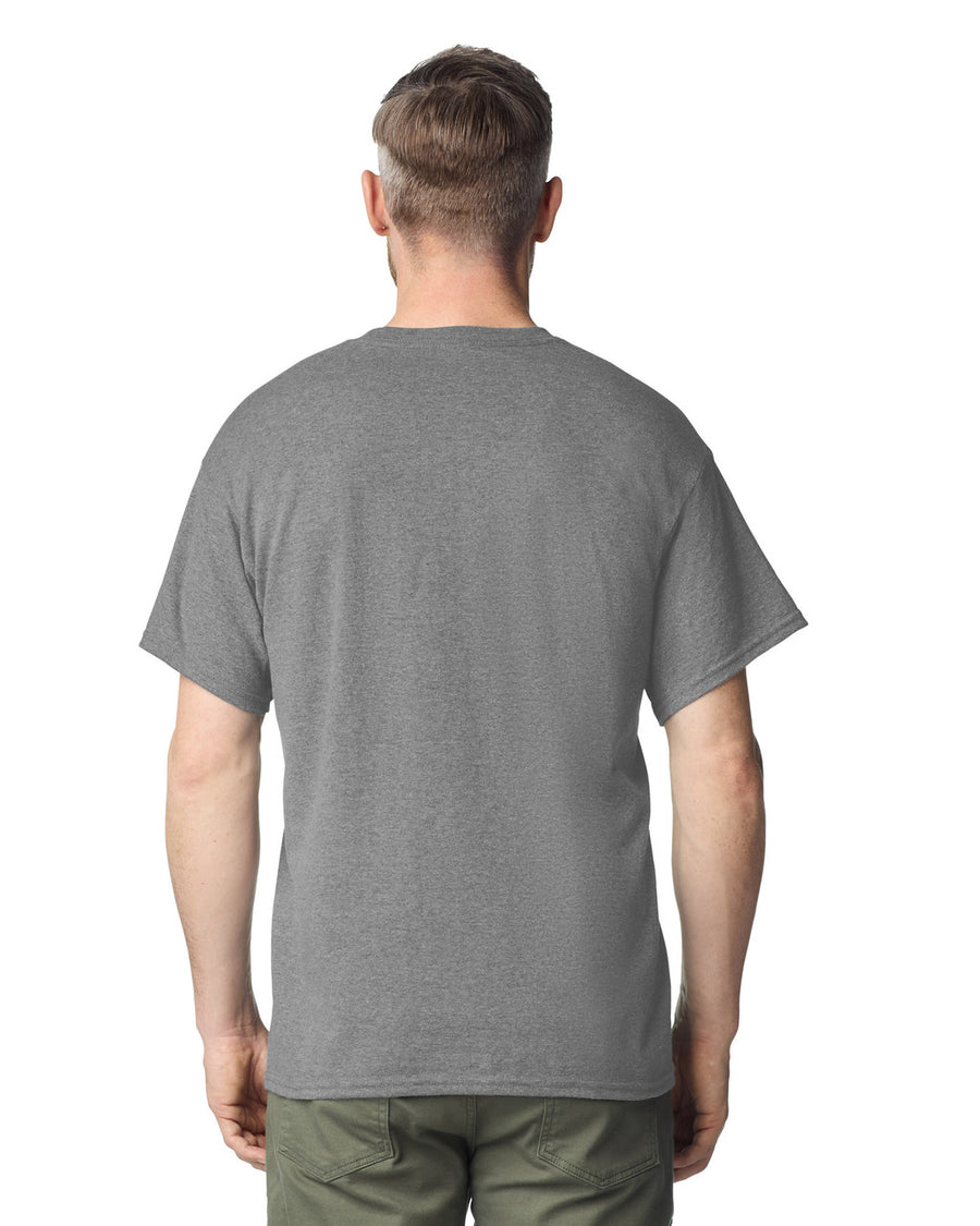 Gildan G530 Heavy Cotton Pocket T-Shirt - Sport Grey - model back