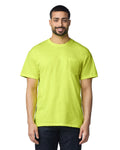 Gildan G530 Heavy Cotton Pocket T-Shirt - Safety Green - model front