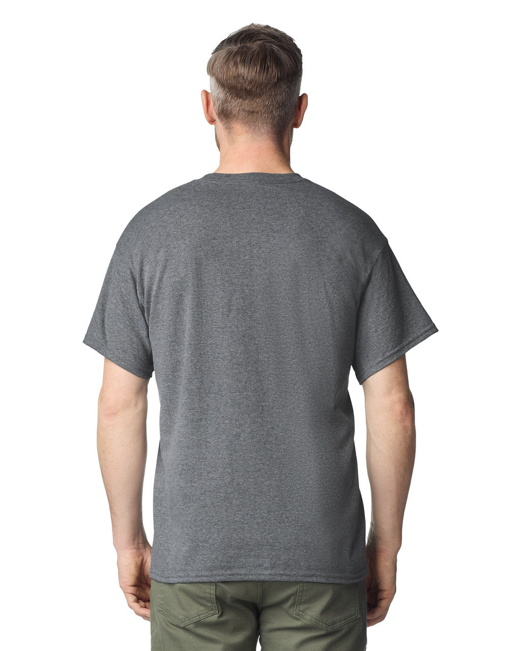 Gildan G530 Heavy Cotton Pocket T-Shirt - Graphite Heather - model back