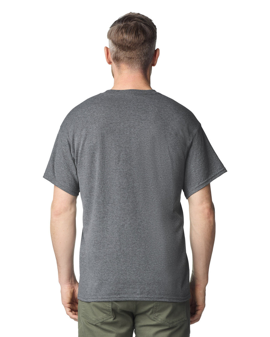 Gildan G530 Heavy Cotton Pocket T-Shirt - Graphite Heather - model back