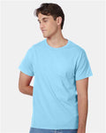 Hanes 5250 Authentic T-Shirt - Aquatic Blue - model front