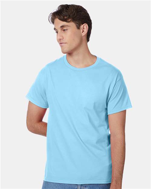 Hanes 5250 Authentic T-Shirt - Aquatic Blue - model front