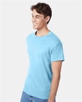Hanes 5250 Authentic T-Shirt - Aquatic Blue - model side