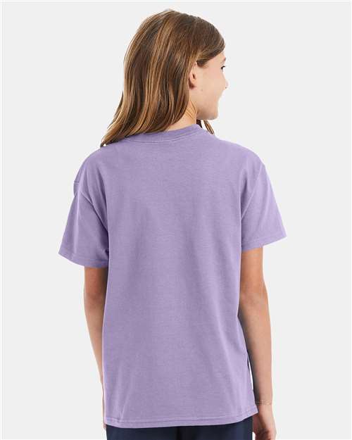 Hanes 5450 Youth Authentic T-Shirt - Lavender - model back