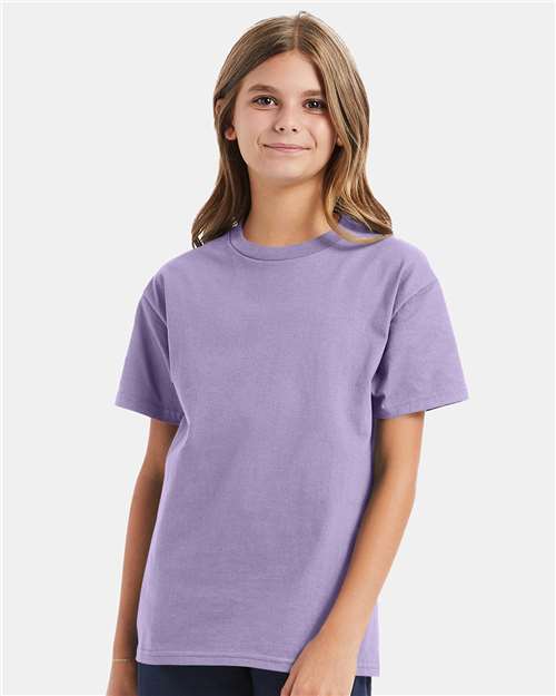 Hanes 5450 Youth Authentic T-Shirt - Lavender - model front