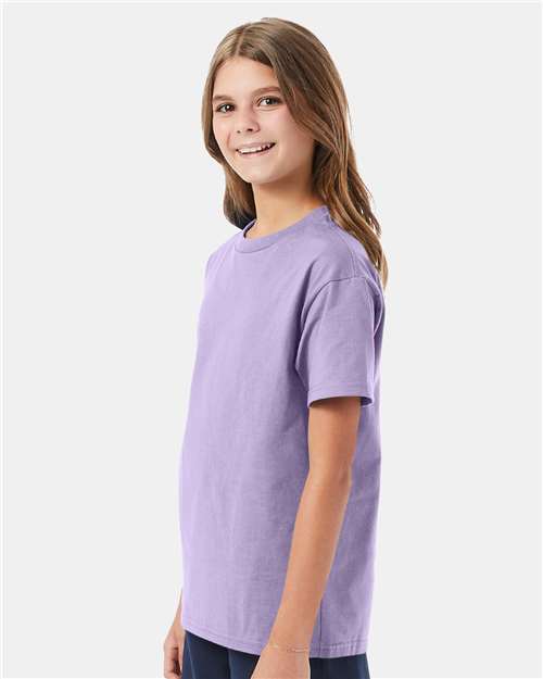Hanes 5450 Youth Authentic T-Shirt - Lavender - model side