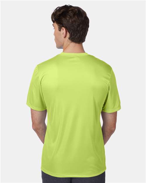 Hanes 4820 Unisex Cool DRI Performance T-Shirt - Safety Green - model back