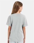 Hanes 498Y Youth Perfect-T T-Shirt - Ash - model back