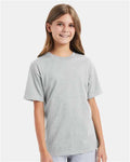 Hanes 498Y Youth Perfect-T T-Shirt - Ash - model front