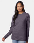 Hanes 5586 Authentic Long Sleeve T-Shirt - Charcoal Heather - model front