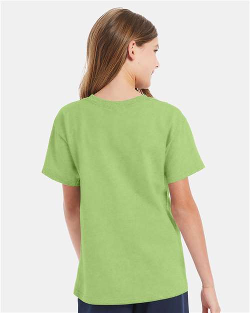 Hanes 5480 Youth Essential-T T-Shirt - Lime - model back