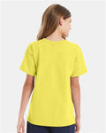 Hanes 5480 Youth Essential-T T-Shirt - Yellow - model back