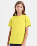 Hanes 5480 Youth Essential-T T-Shirt - Yellow - model front
