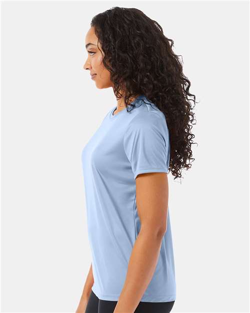 Hanes 4830 Women's Cool DRI Performance T-Shirt - Light Blue - model side