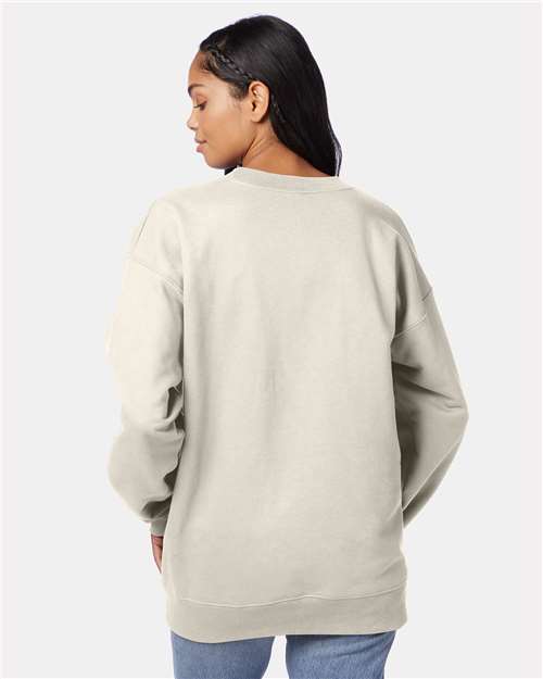 Hanes F260 Unisex Ultimate Cotton Crewneck Sweatshirt - Natural - model back