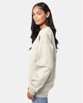 Hanes F260 Unisex Ultimate Cotton Crewneck Sweatshirt - Natural - model side