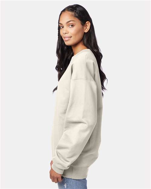 Hanes F260 Unisex Ultimate Cotton Crewneck Sweatshirt - Natural - model side