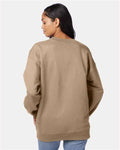 Hanes F260 Unisex Ultimate Cotton Crewneck Sweatshirt - Pebble - model back