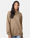 Hanes F260 Unisex Ultimate Cotton Crewneck Sweatshirt - Pebble - model front